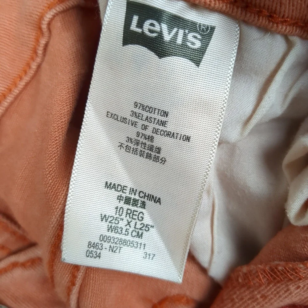 Levi's 511‎ Slim Orange Jeans Kids Size 10 Reg W25 L25